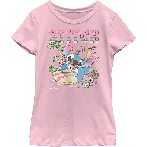 Amazon.com: Girl's Lilo & Stitch Aloha 78 Stitch T-Shirt