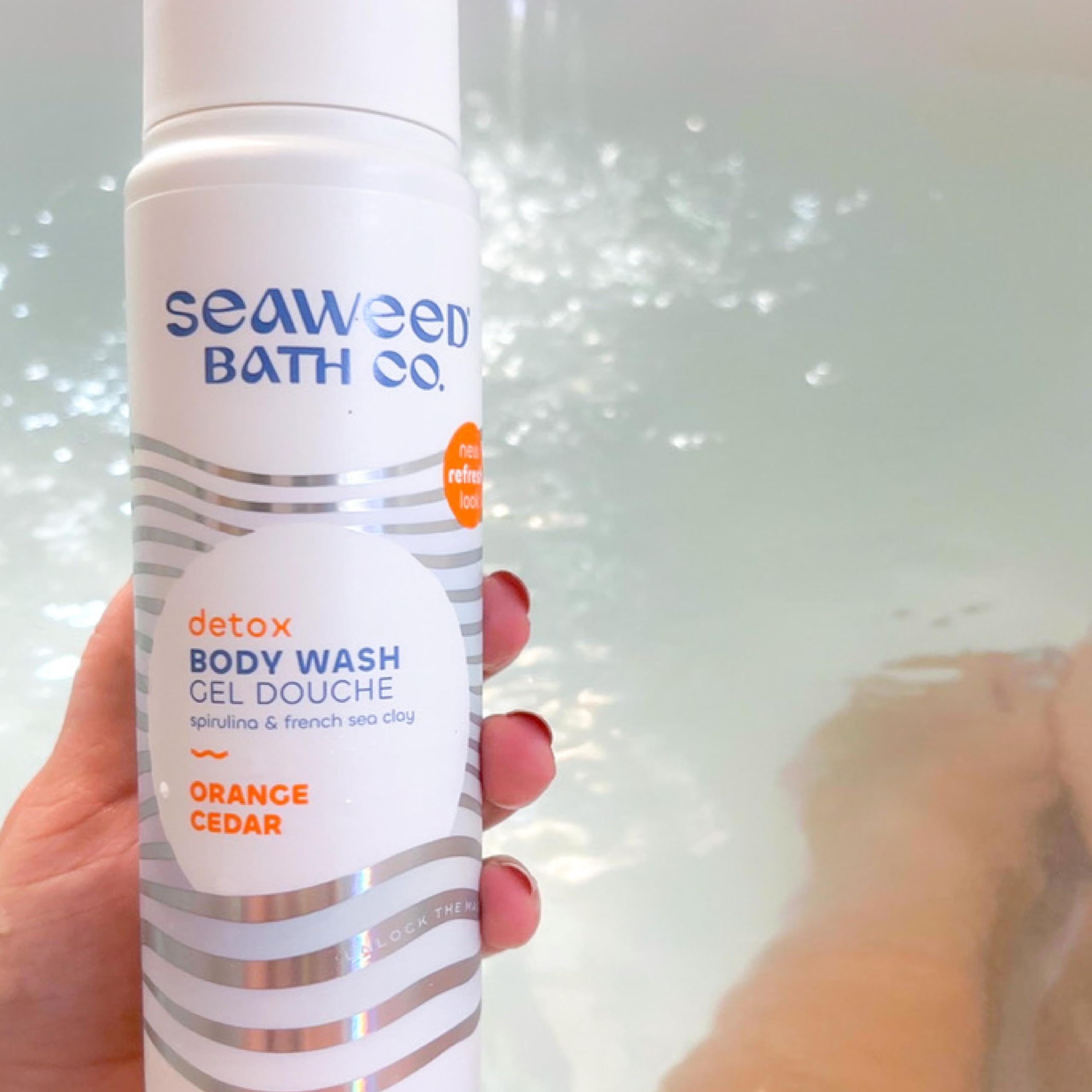 Seaweed Bath Co. Detox Body Wash, Orange Cedar Scent, 12 Ounce, Shower Gel for Men & Women, Vegan, Paraben Free, Sulfate Free, Cruelty Free