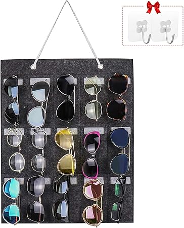 Yotako Hängende Sonnenbrillen-Organizer Wandhalterung, 15 Schlitze für