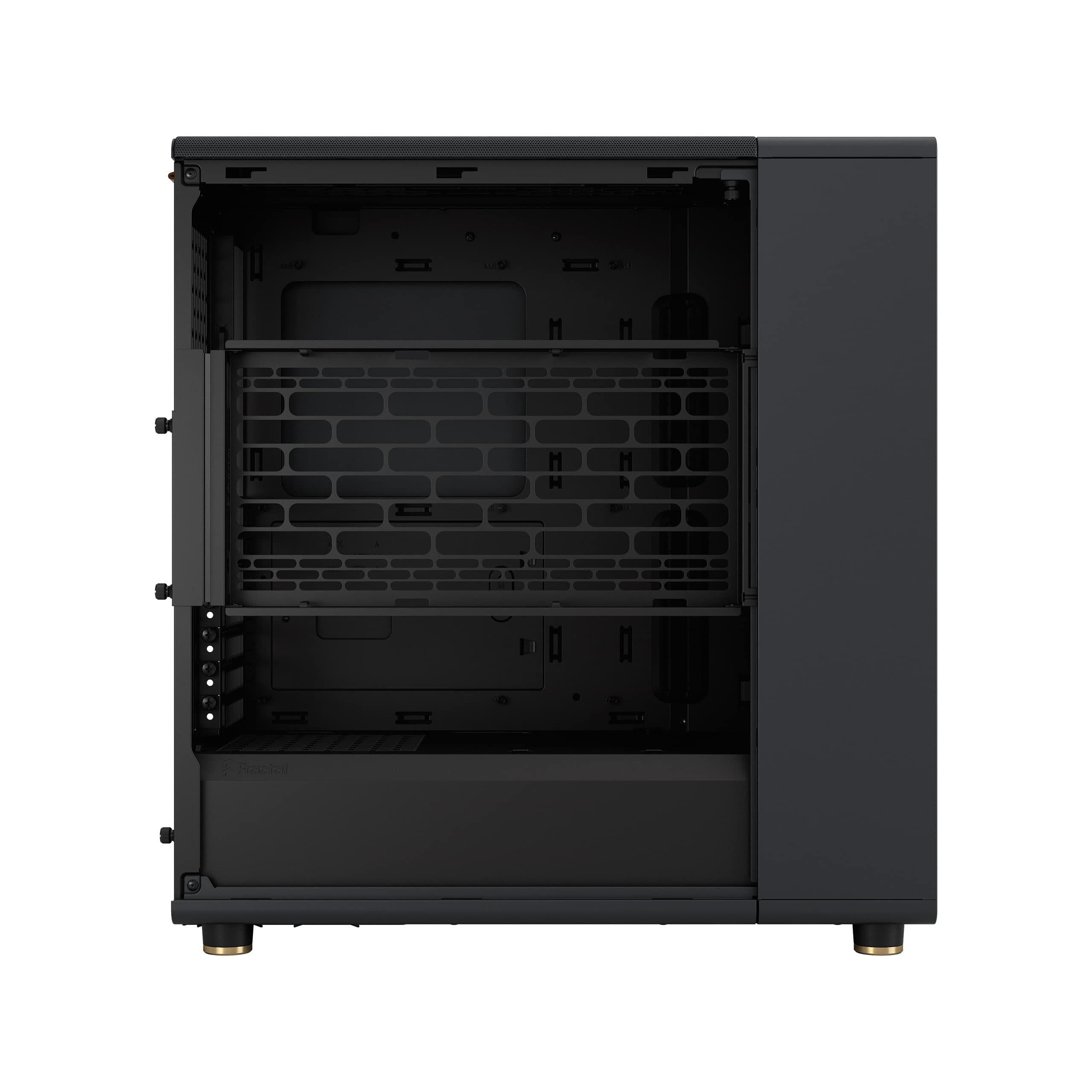 Fractal Design North - Genuine Walnut Wood Front - Mesh Side Panels - Two 140mm Aspect PWM Fans Included - Type C USB - ATX Airflow Mid Tower PC Gaming Case,Charcoal Black