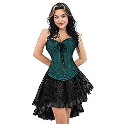 frawirshau Women's Lace Up Boned Overbust Corset