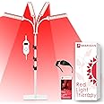 Arikashin Red Light Therapy Lamp with Adjustable Stand, Timer, Height, Brightness - 660nm, 660nm+850nm, 660Nm+940nm- Effective for Body and Skin Vitality, 4-Head,White,36W