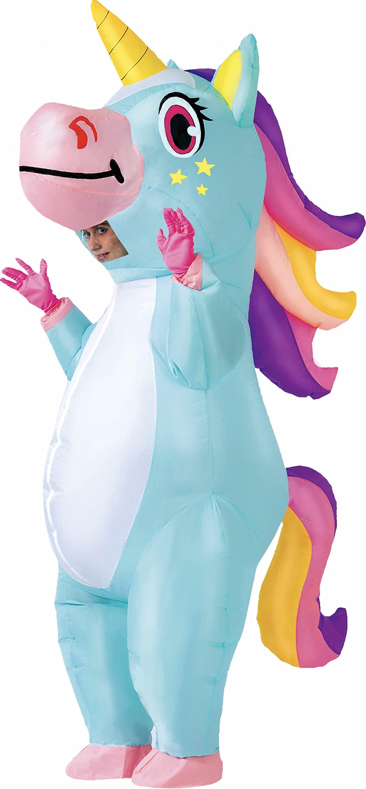 Spooktacular Creations Halloween Inflatable Costume, Full Body Unicorn Blow Up Costume for Adult Holiday Themed Cosplay Party