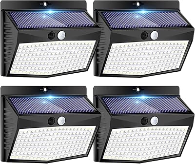 Peasur Solar Security Lights 168LED 4 Pack Motion Sensor IP65 Outdoor