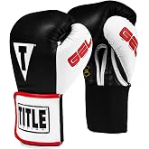 Title Gel World Elastic Training Gloves, Black/White, 16 oz