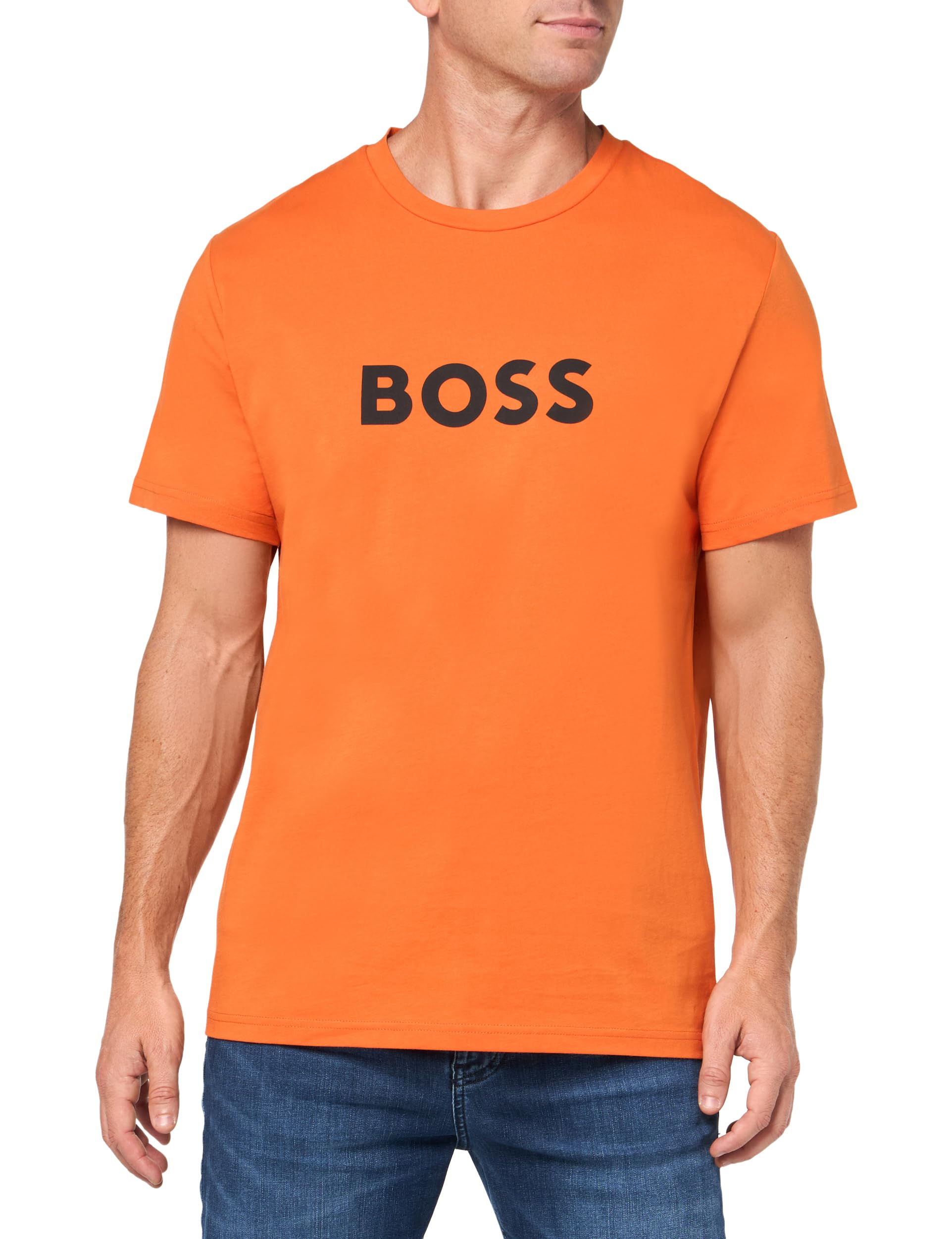 BOSS Regular Fit Short Sleeve Beach T-Shirt, Papaya