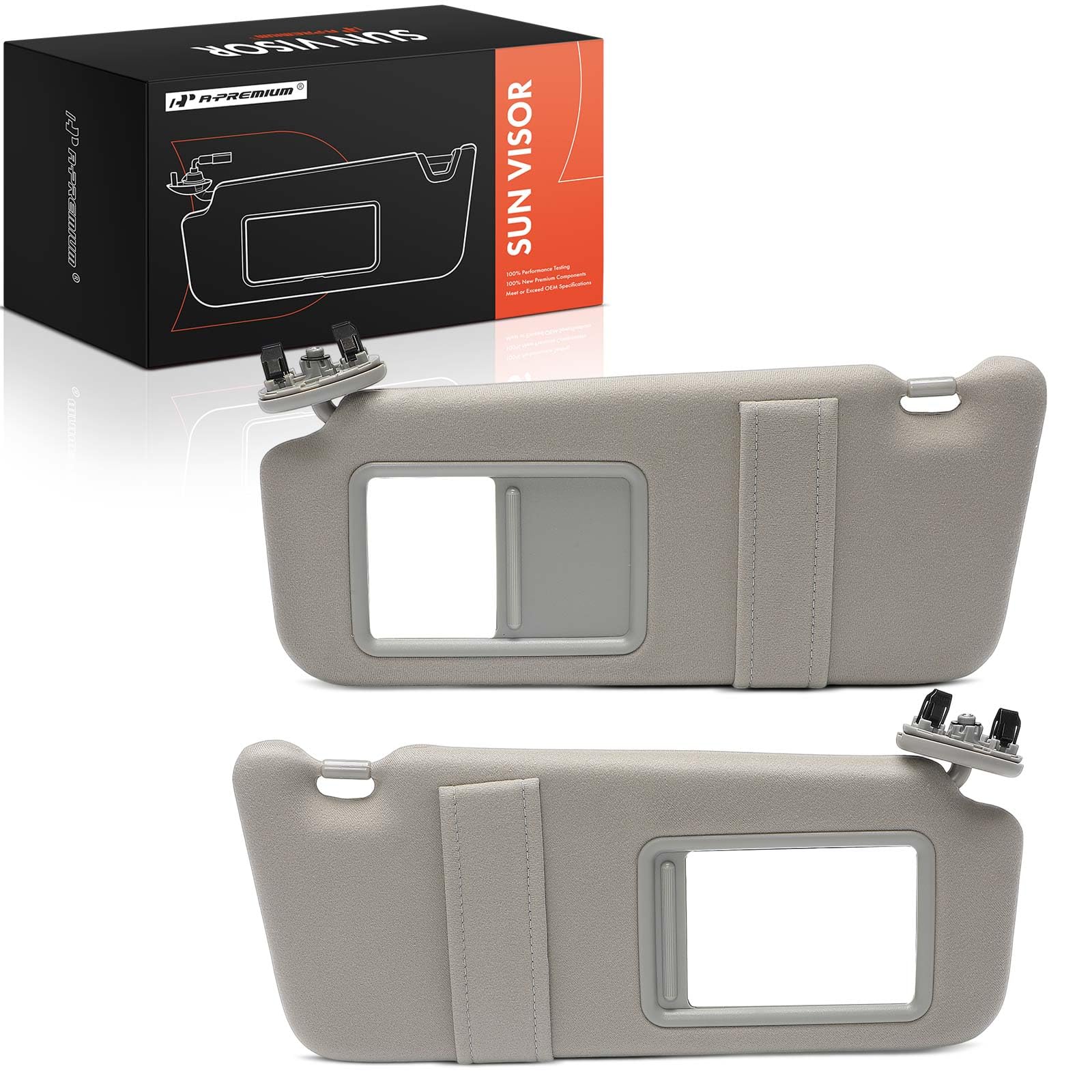 Photo 1 of A-Premium Driver & Passenger Sun Visor Compatible with Toyota Camry 2007 2008 2009 2010 2011 - Without Vanity Light, with Vanity Mirror, Gray Color - Replaces 74320-06780-B0, 74310-06750-B0