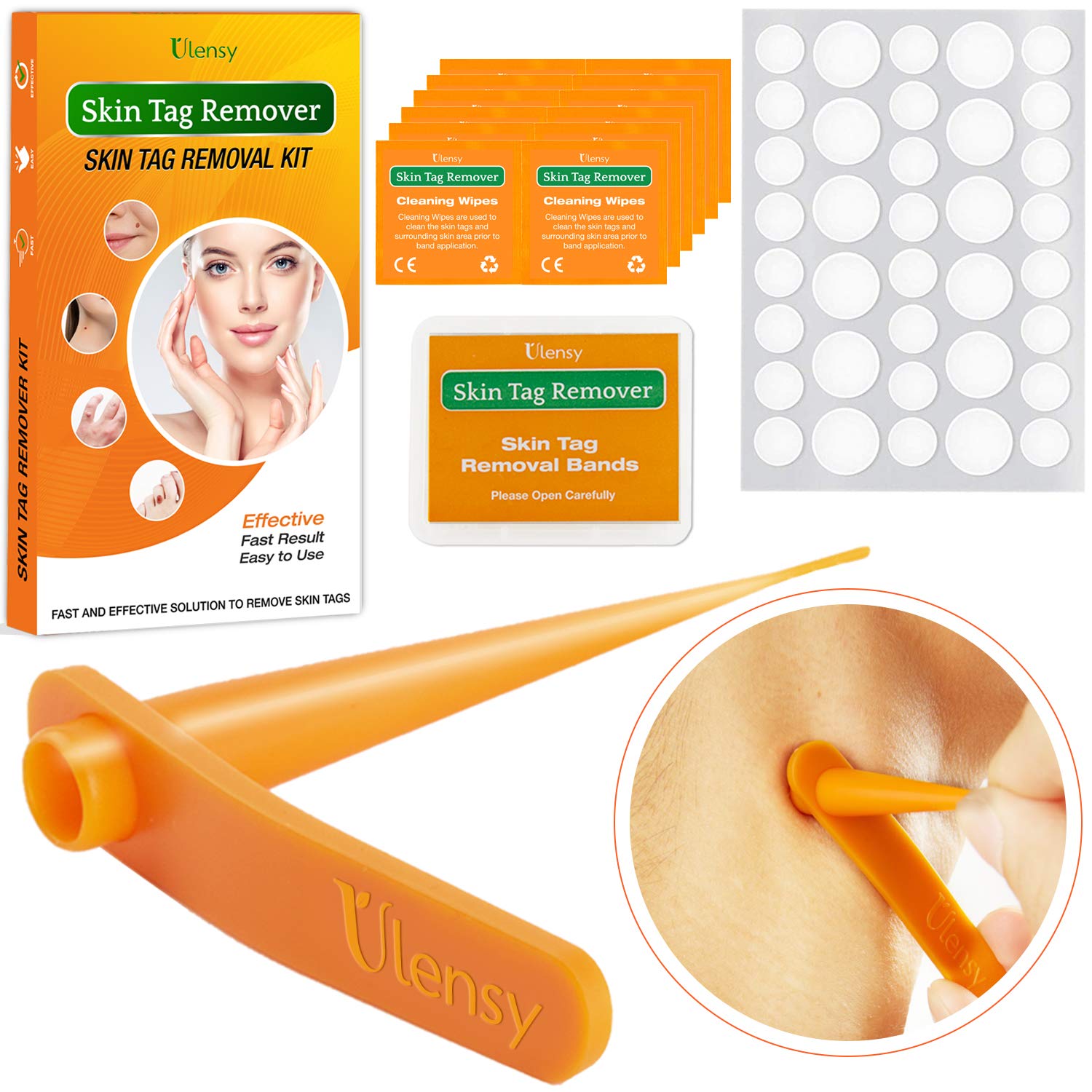 Ulensy Skin Tag Remover, Standard Skin Tag Removal Kit with 36Pcs Repair Patches for Face, Neck, Finger and Body, for Medium to Large (4mm to 8mm) Sized Skin Tags, Safe and Painless, Smooth Results : Beauty