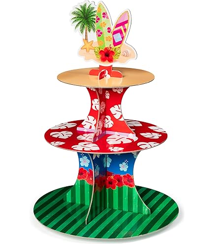 Royal Bluebonnet Luau Cupcake Stand, Hawaan Decoratons, Tropcal Stand For Table, Luau Party - View #4