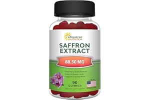 aSquared Nutrition Saffron Gummies - Saffron Extract Supplement - Pure Gummy Supplements Alternative to Capsules, Pills, Powder & Tea