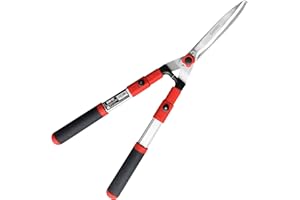 gonicc Professional 25"+ 8" Hedge Shears. with Wavy SK-5 Steel Blade and Shock Absorbing Desig, Adjustable Blade Pressure, Li