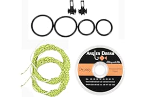 ANGLER DREAM AnglerDream Tenkara Line Tapered Braided Furled Leader Fly Fishing Line with Ring - 12FT 13FT - 20LB in Gold, Grass Green, Yellow and Black, Balck