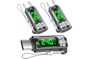 DUHESIN 240W USB C Adapter Power Meter Tester (3 Pack) - Voltage Current Power LED Digital Display, Type C Male to Female Extension Connector for 1Phone 15/16, MacBook, iPad & More USBC Cables/Devices