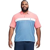Izod Mens Big and Tall Advantage Performance Short Sleeve Stripe Polo Shirt
