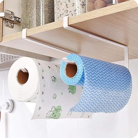 Paper Towel Holder Stainless Steel Base Cabinet Paper Rolls Rack Organizer Kitchen Paper Hanger Sink Roll Holder Towel Holder Hook Over The Door Kitchen Roll Holder Hanging Organiser Kitchen Storage Hooks Amazon De