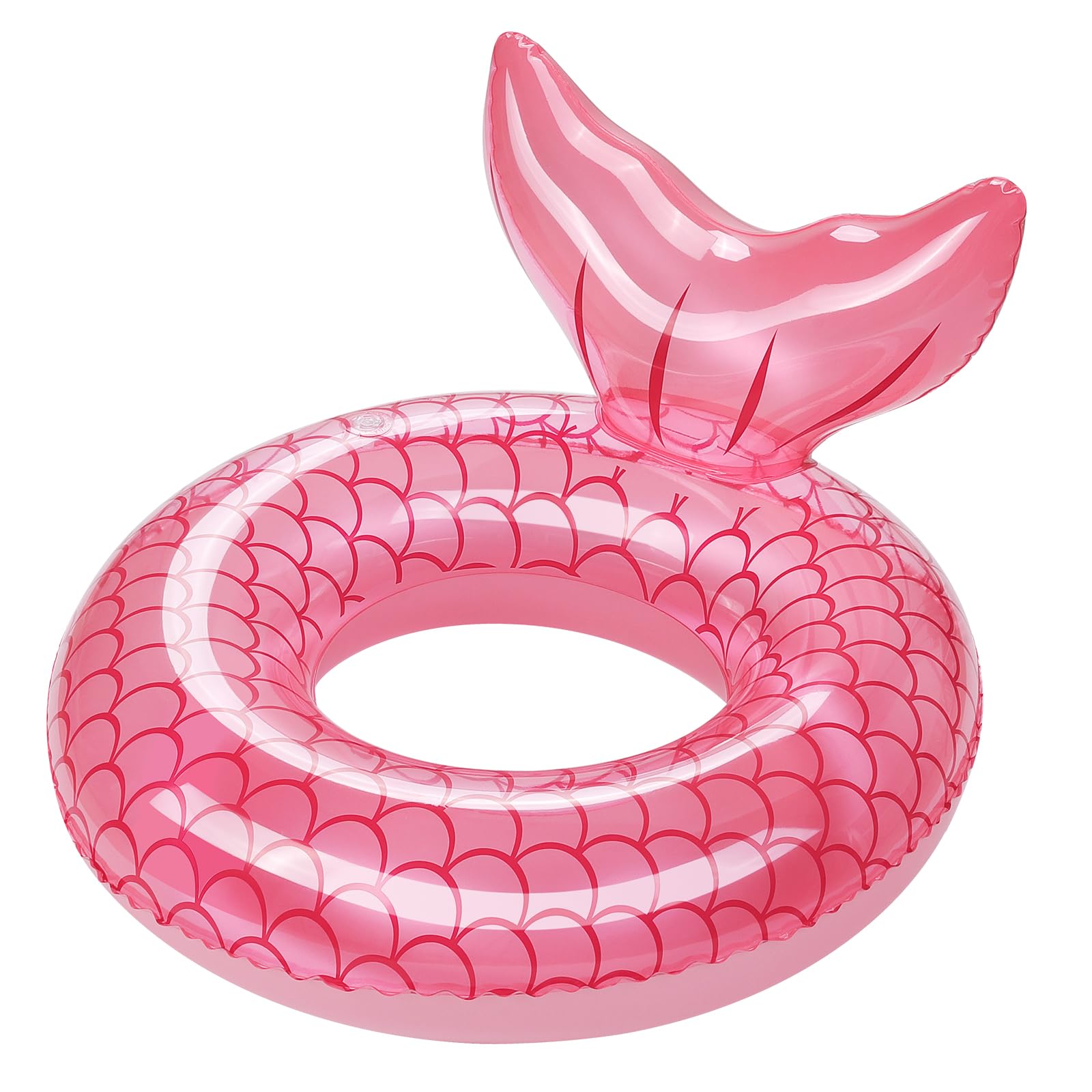 Photo 1 of HeySplash Pool Floats Kids, Inflatable Swimming Ring Mermaid Tail Shaped Swim Tube Floaties, Summer Water Fun Beach Party Swimming Pool Toys for Kids Children Water Activities, Rose Gold