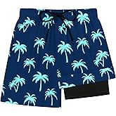 Sarfel Boys Swim Trunks with Compression Liner Kids Swimsuits Boys Bathing Suit Kids Board Shorts Teen Boy Quick Dry Shorts