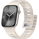 Easuny Magnetic Loop Compatible with Apple Watch Bands for Men 44mm 45mm 46mm 49mm 42mm 40mm 41mm, Sport Silicone Breathable Watch Strap for iWatch Series 11 10 9 8 7 6 5 4 Ultra 3/2/1 SE 3/2/1