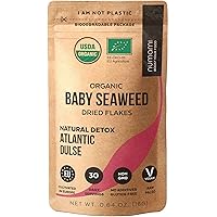 Organic Atlantic Dulse Flakes - Young Baby Seaweed Grown in North Atlantic, Vacuum Dried Premium Quality. Soft Texture…