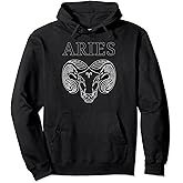Aries Astrology Large Ram Zodiac Sign With Aires Name Pullover Hoodie