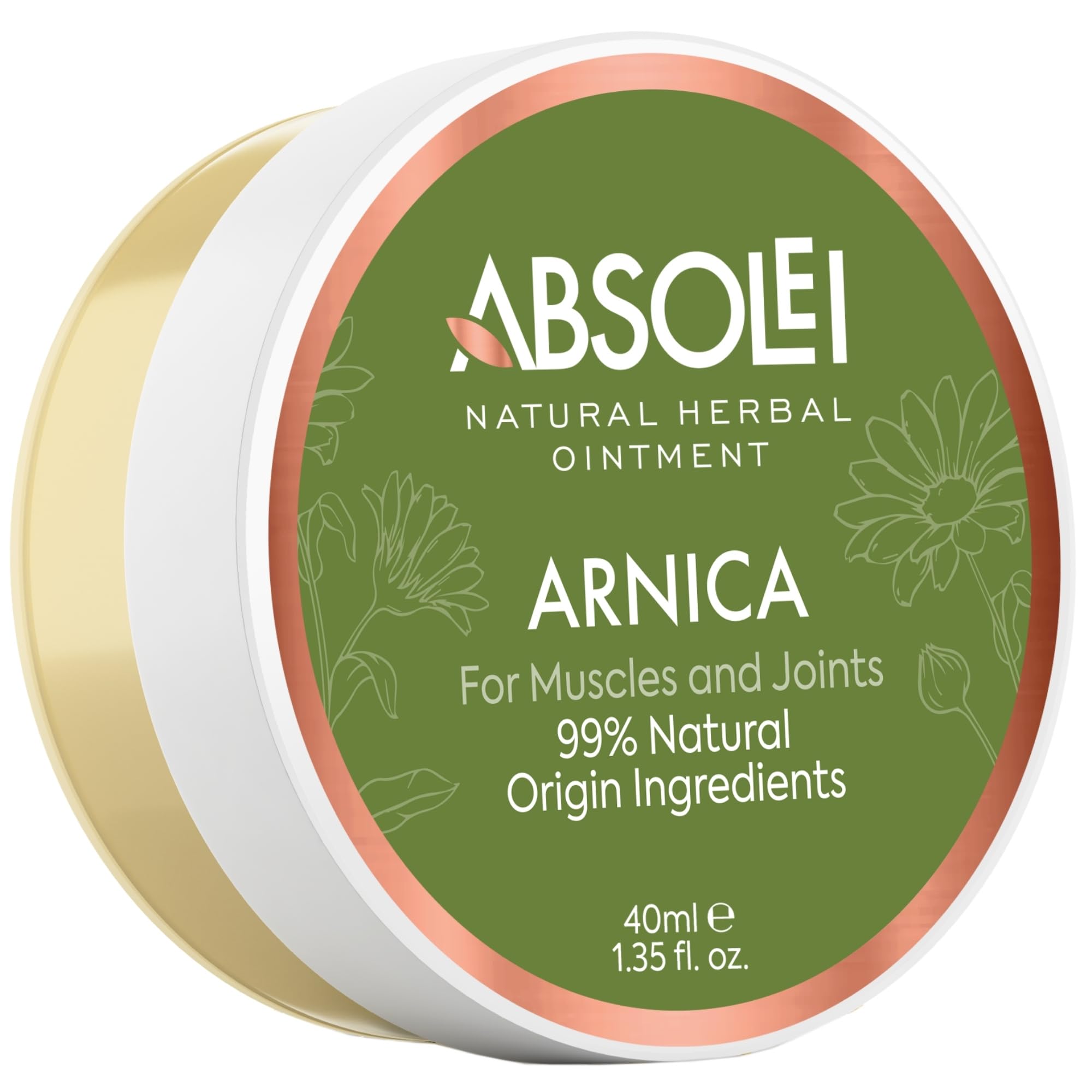Absolei Arnica Ointment, Natural Ointment for Muscles, Bruising and Swelling, 40 ml (Pack of 1)
