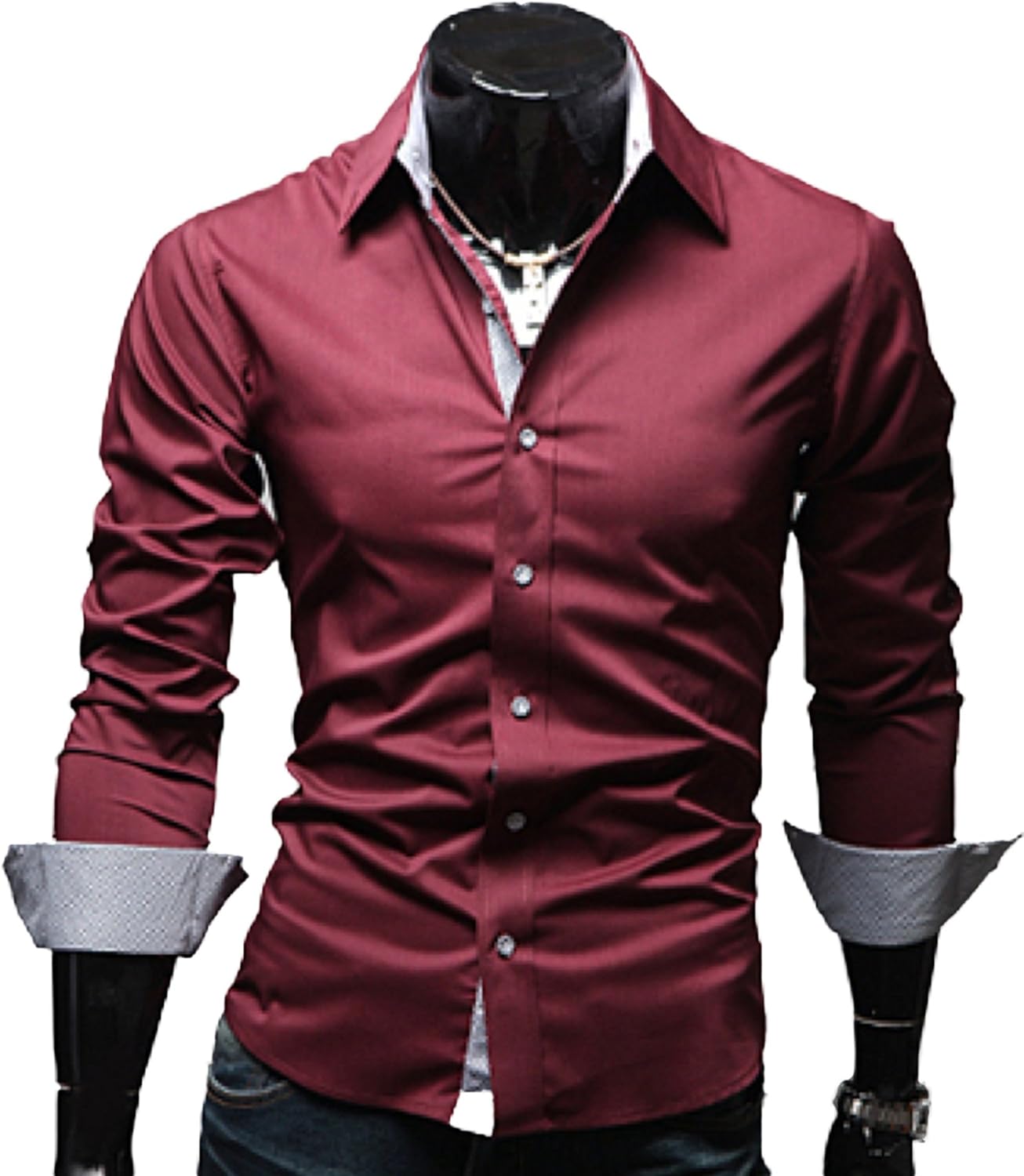 maroon business shirt
