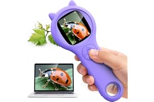ASHFLY Microscope for Kids - Mini Pocket Handheld Microscope for Toddlers-STEM Educational Science Kit Toys for Christmas Birthday Gifts Toys for 5 6 7 8 9 10 11 12 Year Old Girls（Purple）