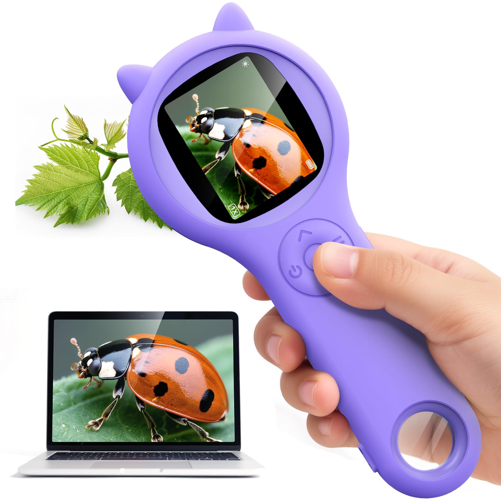 Photo 1 of Microscope for Kids - Mini Pocket Handheld Microscope for Toddlers-STEM Educational Science Kit Toys for Christmas Birthday Gifts Toys for 5 6 7 8 9 10 11 12 Year Old Girls?Purple?