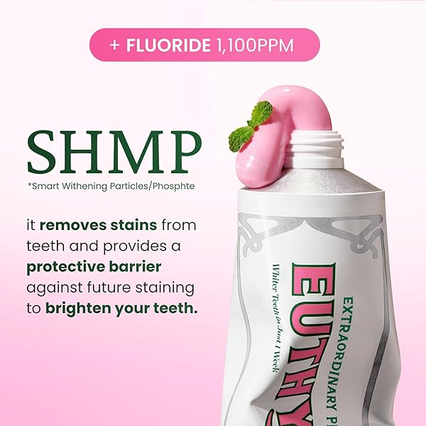 EUTHYMOL WHITENING TOOTHPASTE (3.7FL OZ) – STAIN REMOVAL IN 2 WEEKS, LONG-LASTING FRESHNESS FOR SENSITIVE GUM & TEETH. BAD BREATH, CAVITY PREVENTION. RECYCLABLE ALUMINUM TUBE