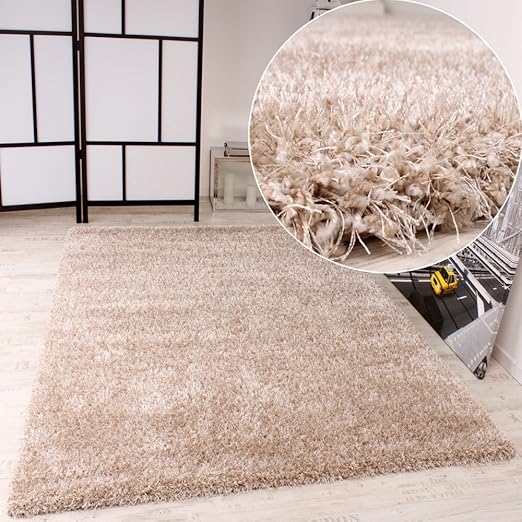 title=PHC- Tappeto a pelo lungo folto, colore: Crema 80 x 150 cm