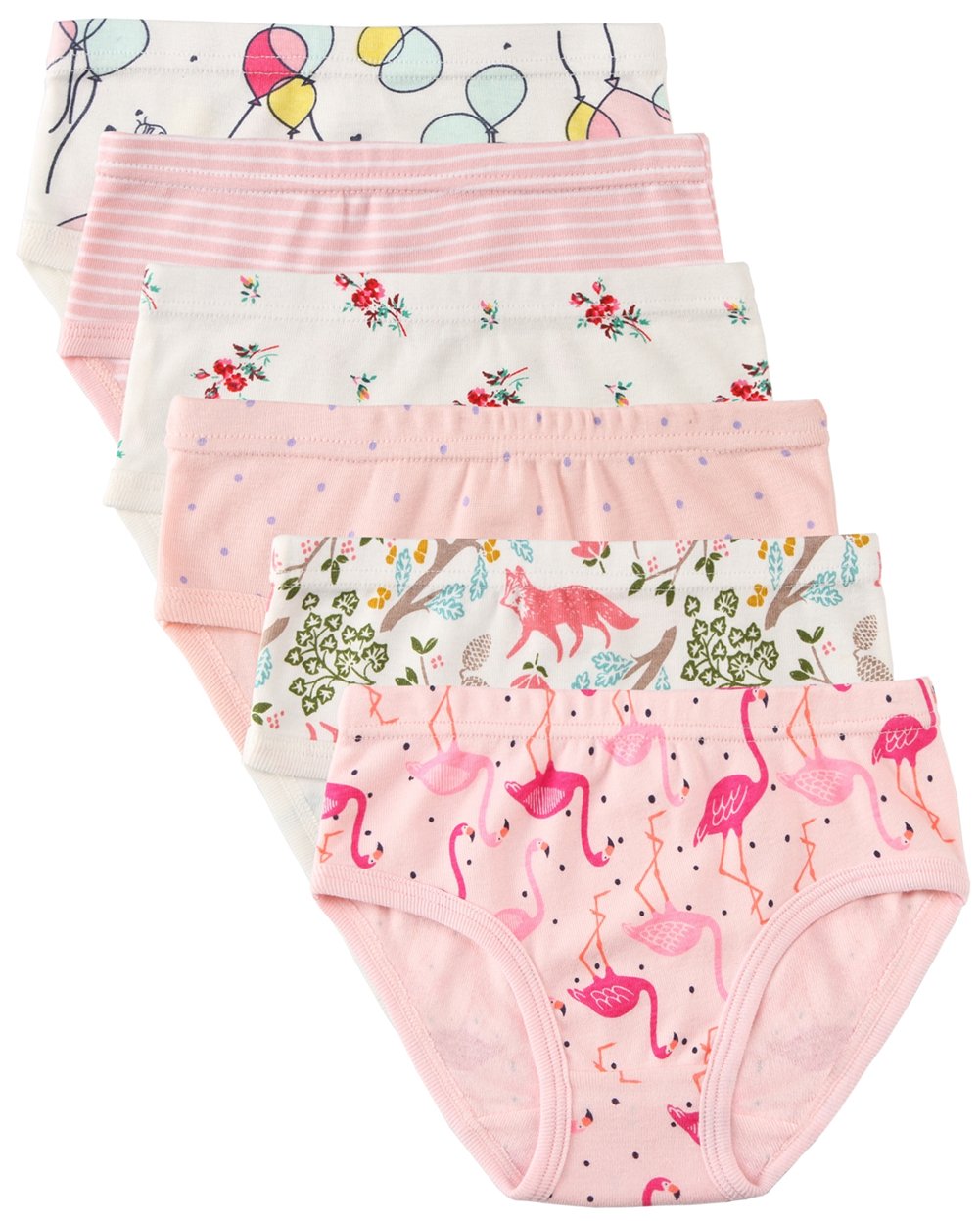 6 Pack Little Girl Underwear Cotton Fit Age 17, Baby Girls Panties