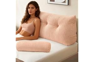 Headboard Pillow for Bed Sitting Up Sleeping Perfect Reading and Relaxation Wedge Backrest Pillow for College Dorm Room Essen