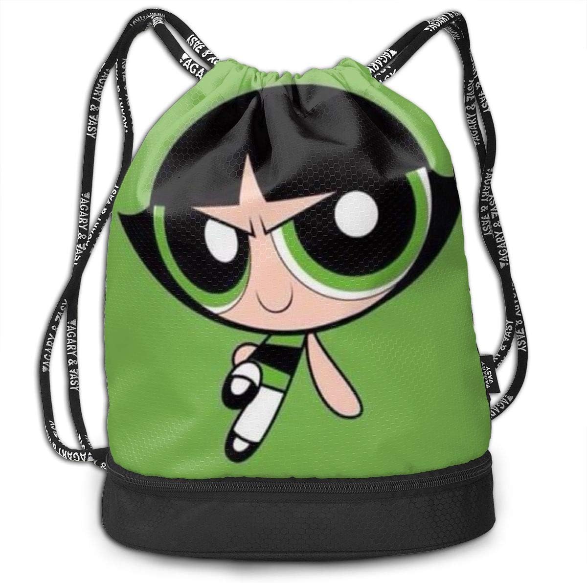 The Powerpuff Girl Flying Drawstring Bag Gym Lightweight Bundle Backpack For Men Women Kids School Gym Travel
