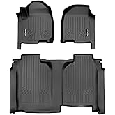 SMARTLINER Custom Floor Mats 2 Row Liner Set Compatible with 2019-2025 Chevrolet Silverado 1500