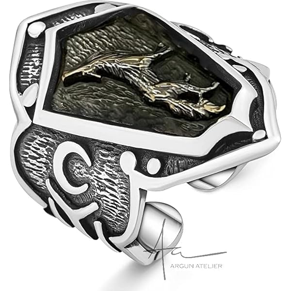 Anillo De Plata De Ley 925 Para Pulgar, Modelo Ertugrul águila Doble Cabeza - Para Hombre