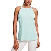 CRZ YOGA Halter High Neck Workout Tops for Women Flowy Cami Sleeveless Tank Athletic Yoga Shirts