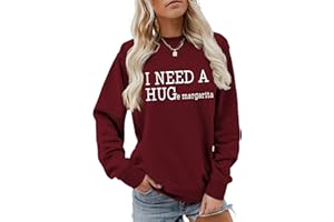 SHAGMTLI Funny I Need Huge Women's Sweatshirts Humor Letter Print Graphic Shirt Casual Long Sleeve Pullover Top