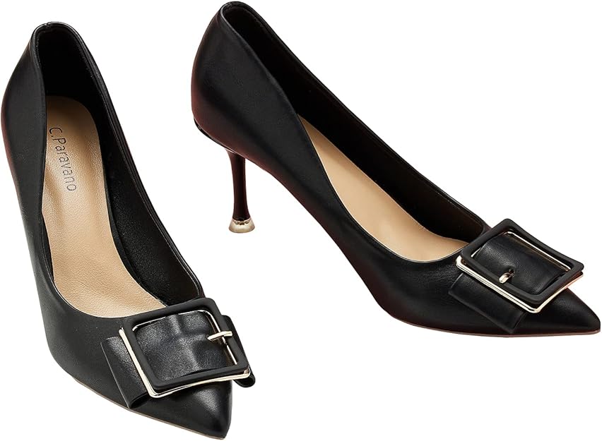 C.PARAVANO Women�s Pumps I Black Heels I