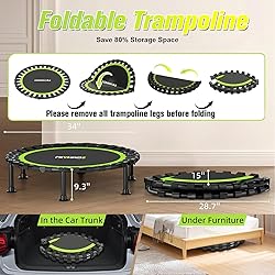 ZCMHAXJ Foldable Mini Trampoline, 40"/48" Rebounder