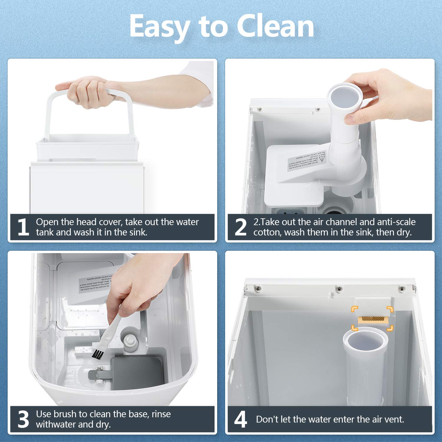 Elechomes SH8820 Ultrasonic Top Fill Humidifier 5.5L Vaporizer Warm and Cool Mist Humidifiers