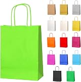 Thepaperbagstore 5 Light Green Small Paper Party Bags with Handles 18x22x8cm view 1