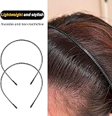 CCLKHY 2 Pcs Metal Hair Band Wave Headband Unisex Non-Slip Elastic view 7