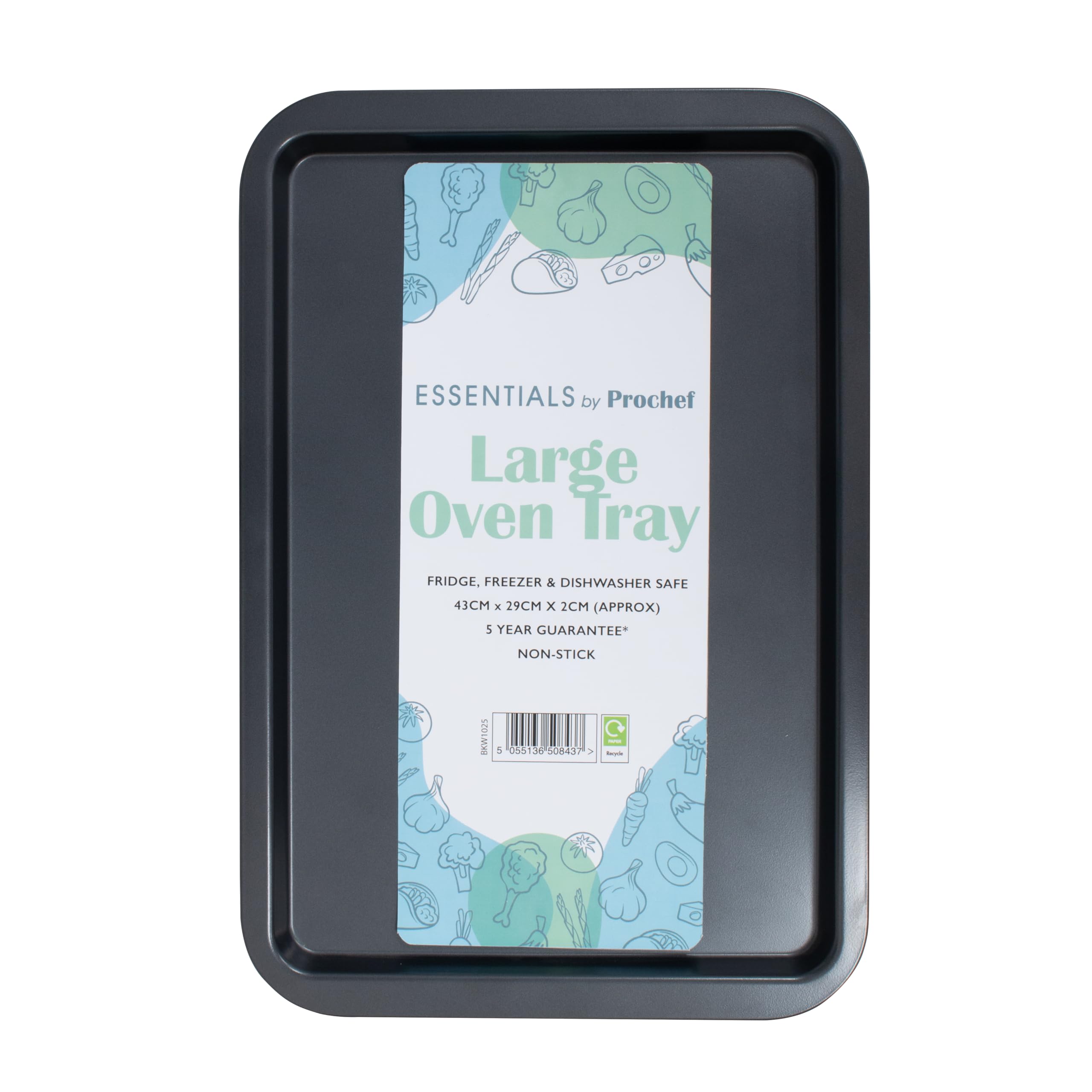 Prochef Essentials Large Oven Tray, Non Stick, Easy Clean, 43cm x 29cm x 2cm, Brown