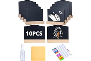 YZ&LIANGYUAN 10 Pcs Reusable Mini Chalkboard Signs with Easel Stand for Food Labels, Double-Sided Use Message Board Signs, Weddings Place Cards, Birthday Parties, Table Numbers, Plants, Special Event Decorations