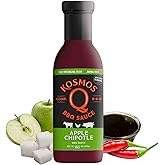 Kosmos Q Sweet Apple Chipotle BBQ Sauce, Tangy Natural Barbecue Sauce with Real Apples & Spicy Chipotle Peppers, Sweet & Spicy Glaze for Pork, Chicken, Ribs & More, Gluten Free, 15.5 Oz Bottle