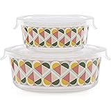 Kate Spade New York Geo Spade 2-piece Round Food Storage Set, 1.80 LB, Multi