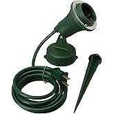 Woods Outdoor Floodlight Fixture With Stake (6-Feet cord; 120V; Green)