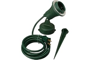 Woods Outdoor Floodlight Fixture With Stake (6-Feet cord; 120V; Green)