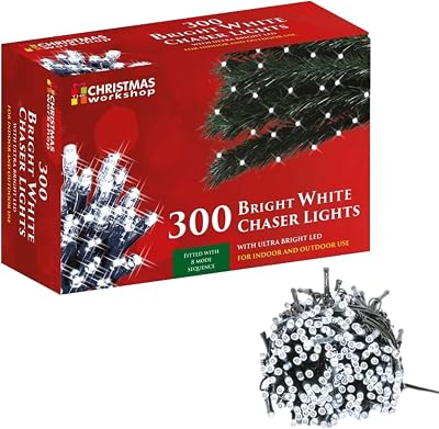 The Christmas Workshop 77650 300 LED White Chaser Lights 20.9m 8 Modes