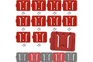 Gijok Battery Holder for Milwaukee 18 18V Battery (No Battery), 10Packs Wall Mount Batteries Storage for Wall, Work Van, Shelf, Toolbox